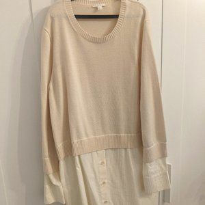 Scandi COS White/Cream Sweater Shirt Dress